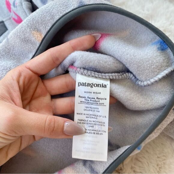 Patagonia Synchilla Wish Tails Arrow Gray Synchilla Snap -T Pullover Sz. S - Picture 5 of 12